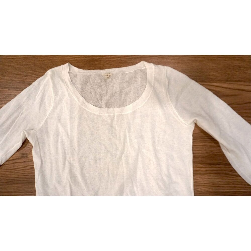 J.Crew Women's Sheer White Sweater - Size M - Picture 3 of 10